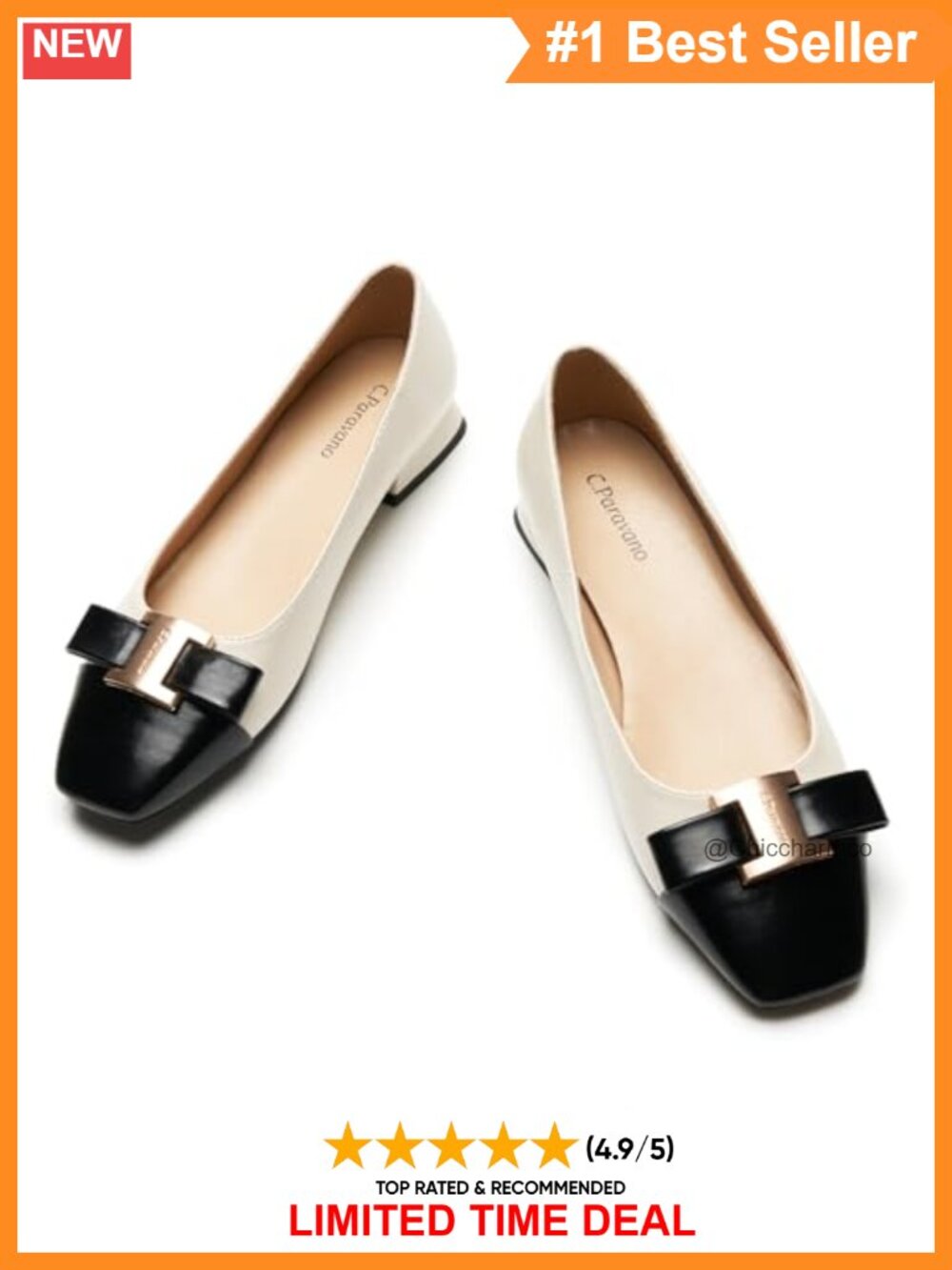 Handcrafted Leather Ballet Flats Square Toe Comfort Cushioned